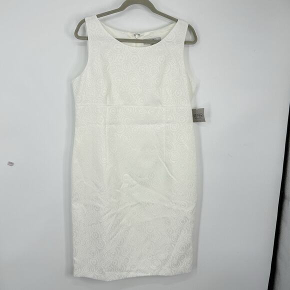 Kasper Artsy Textured Sleeveless Sheath Dress Size 14P White NEW - Picture 10 of 10